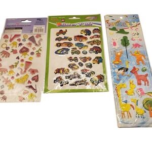 Puffy Stickers Bundle Cars Animals Variety Laser Fun Glitter